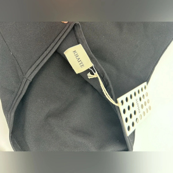 NWT KHAITE Vita Bodysuit Ribbed Cutout Size M Black Thong Back - Picture 10 of 14